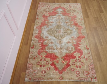 Vintage Oushak Rug, Turkish Area Rug, Livingroom Rug, Wool Rug, Floor Rug, 3.5 x 6.6 feet, Carpet Rugs, Hand Knotted Rugs, GR 1369
