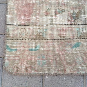 Boho Turkish Rug, Floral Rug, Stair Rug, Kitchen Rug, Mats For Laundry, Floor Rug, Vintage Rug, Area Rug, Rustic Rug, 3.3 x 8.3 ft, GR 3210