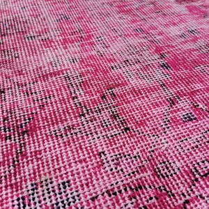 Pink Oushak Rug, Turkish Rug, Vintage Rug, Overdye Rug, Handmade Rug, Wool Rug, 3.5 x 6.2 feet, Boho Rug, Decorative Rug, GR 3090 image 9