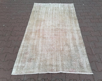 Shabby Chic Rug, Vintage Rug, Handmade Rug, Area Rug, Low Pile Rug, Muted Rug, Turkish Rug, Living Room Rug, Entry Rug, 4 x 7 Feet, GR 3438
