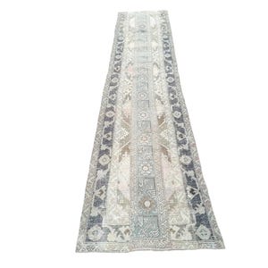 Chemin de mariage, tapis patchwork, tapis longue taille, oushak fait main, tapis turc, tapis de couloir, tapis bohème, tapis vintage, 2,6 x 12,4 pi GR 3397