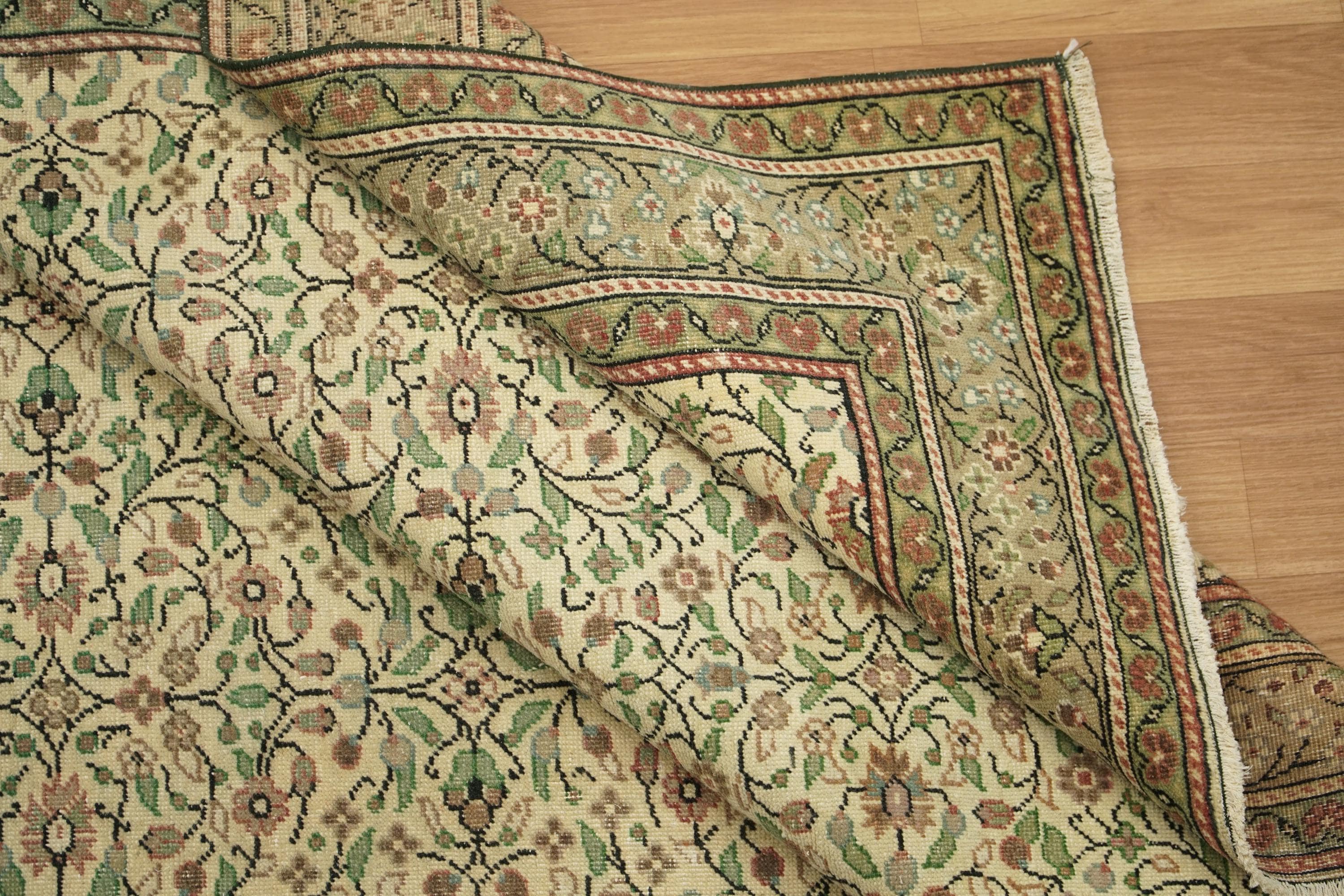 142×244 \"Green tea\" ViNTAGE TURKiSH RUG Vintage Berber Green Moroccan Rug - 06'04 X 13'05 | Chairish