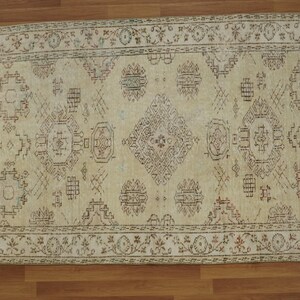 Geometric Design Rug, Vintage Rug, Oushak Rug, Hand Knotted Rug, Faded Rug, Turkish Rug, Pasoral Show Room Carpet, 5.3 x 8.8 feet, GR 2476 image 6