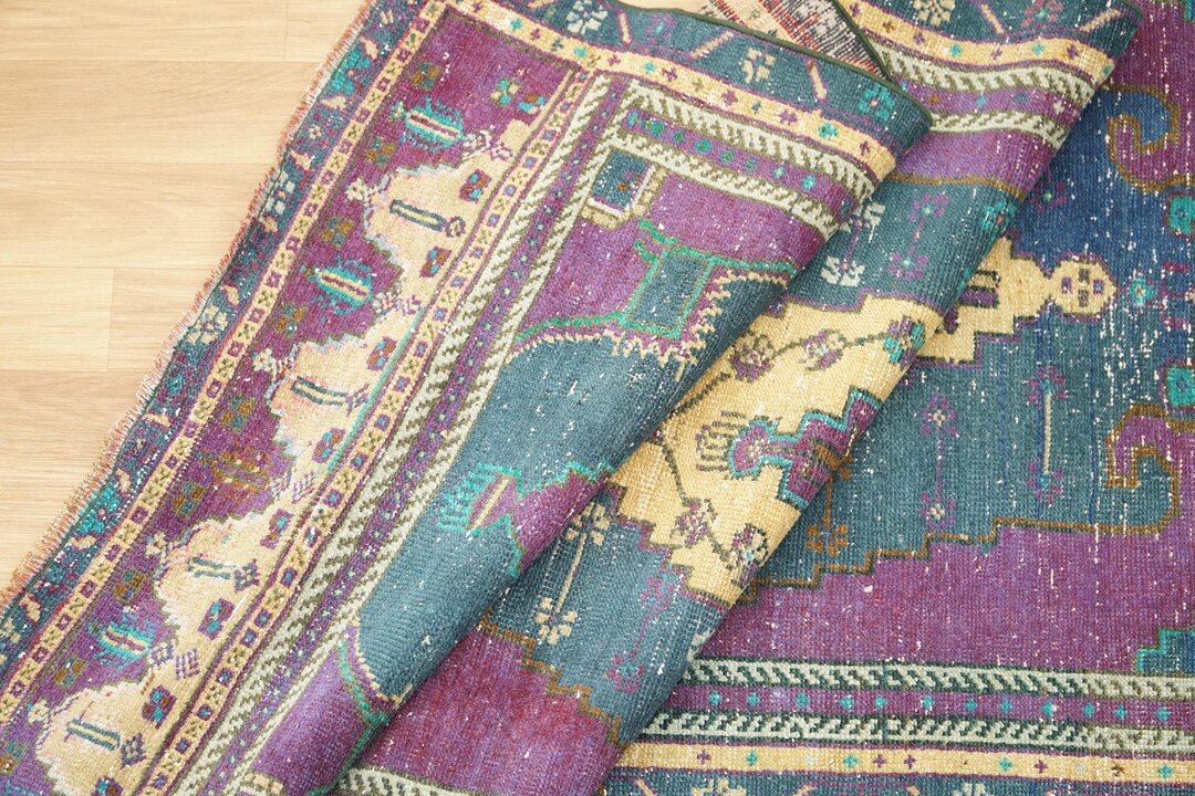 Purple Ripped Rug Purple Vintage Rug, Distressed Rug, Fabulous Rug, Farmhouse Rug, Gothic ...