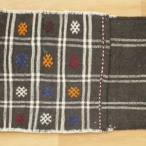 Camel Bag, Saddle Bag, Newspaper Bag, Kilim Bag, Nomad Bag, Vintage Rug, Flatwoven Rug, Turkish Rug, Antique Rug, 1.7 x 4.9 feet GR 1690