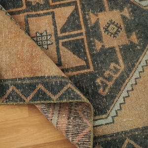 Stairs Step Rug, Turkish Runner Rug, Farmhouse Rug, Vintage Rug, Entryway Rug, Eco Friendly Rug, Geometric Rug, 3.1x10.8 Ft, GR 3859