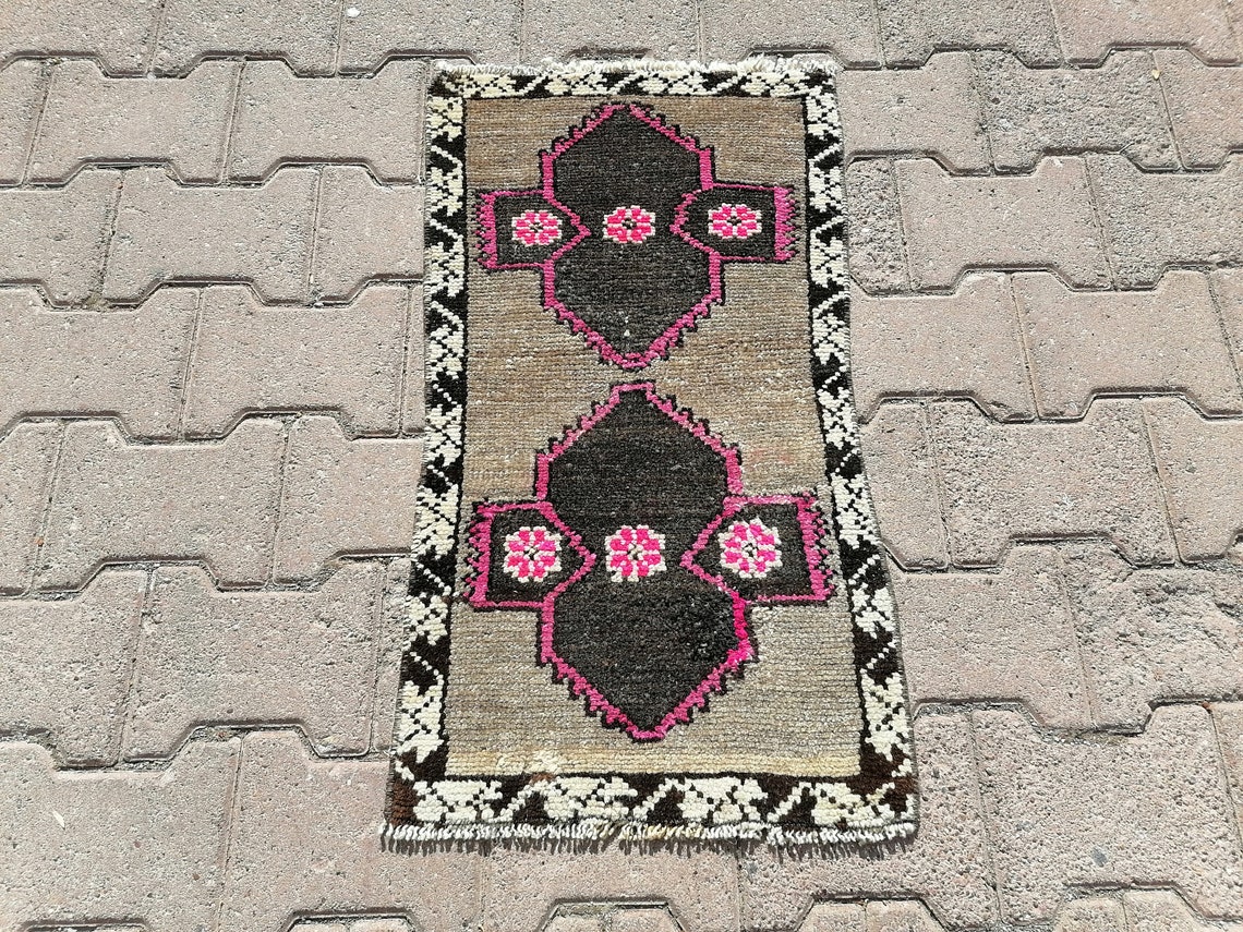 Wool Bath Mat Soft Pile Rug Front Door Mat Vintage Rug Etsy