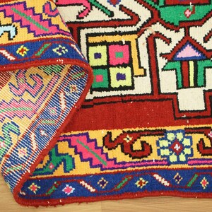 Vintage Oushak Rug, Soft Textured Rug, Gothic Rug, Hallway Rug, Entryway Rug, Wedding Rug, Turkish Rug, Herki Runner, 3x11.1 ft, GR 3629 image 10