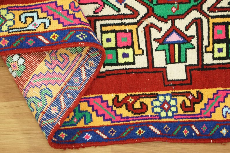 Vintage Oushak Rug, Soft Textured Rug, Gothic Rug, Hallway Rug, Entryway Rug, Wedding Rug, Turkish Rug, Herki Runner, 3x11.1 ft, GR 3629 image 10