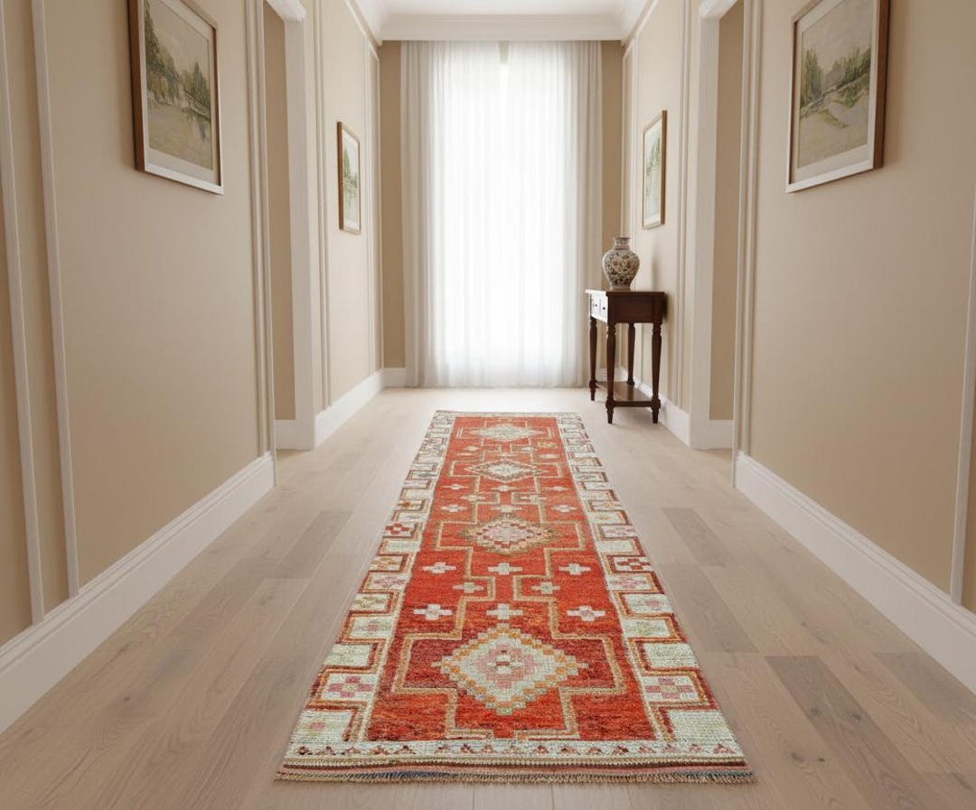Orange Aztec Rug Orange Herki Runner, Aztec Rug, Soft Wool Rug, Vintage Rug, Wedding Rug ...