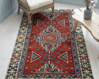 Rug For Bedroom, Warm Color Rug, Ethnic Rug, Turkish Oushak Rug, Vintage Rug, Rare Rug, Hanging Rug, Natural Fiber Rug, 4.5x8.5 Ft, GR 3834