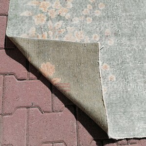 Pastel Turkish Rug, Green Handmade Rug, Boho Decor Rug, Antique Rug, Vintage Rug, Distressed Rug, Oriental Rug, 3.7 x 6.8 feet, GR 2964