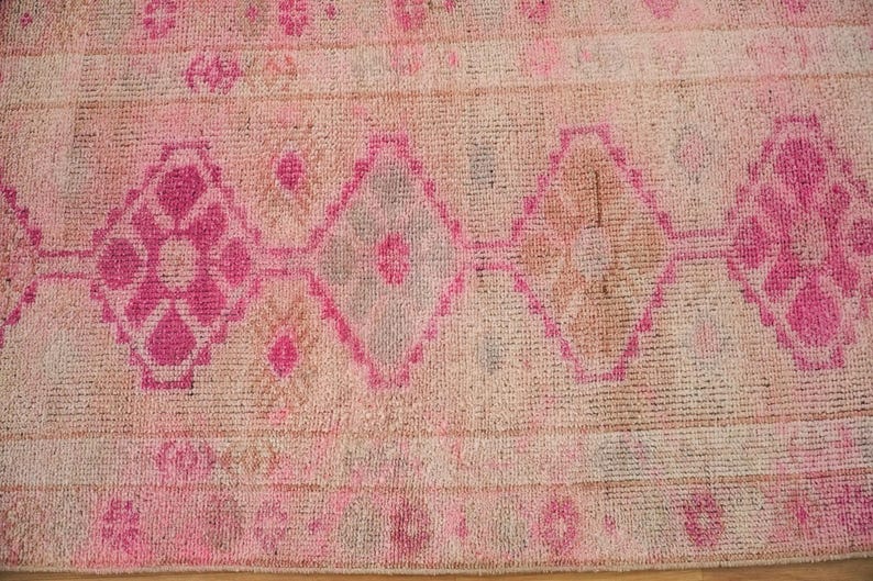 Blush Pink Rug, Handmade Runner Rug, Kitchen Rug, Herki Runner Rug