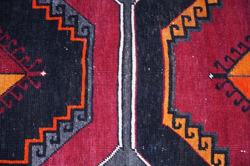 Orange Runner Rug, Soft Turkish Rug, Farmhouse Rug, Long Size Rug, Vintage Rug, Herki Runner, Hallway Rug, Stair Rug, 3.9x17.4 ft, GR 4579