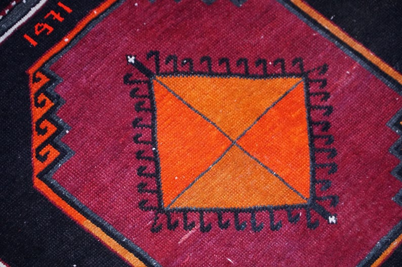 Orange Runner Rug, Soft Turkish Rug, Farmhouse Rug, Long Size Rug, Vintage Rug, Herki Runner, Hallway Rug, Stair Rug, 3.9x17.4 ft, GR 4579