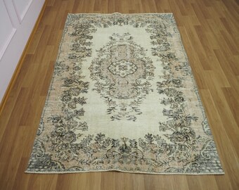 gothic rug, modern rug, handmade rug, vintage oushak rug, wool rug, livingroom rug, bedroom rug, turkey carpet, 4.6 x 7.3 feet, GR 1110