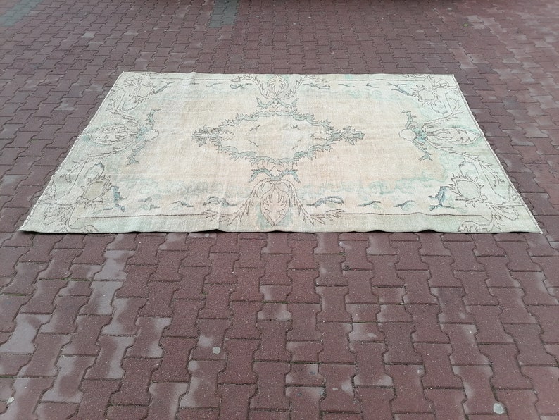 Floral Rug, Shabby Rug, Antreroom Rug, 6.5 x 9.5 ft, Vintage Rug, Old Rug, Dining Room Rug, Meeting Room Rug, Wool Rug, Tribal Rug, GR 3449 image 3