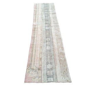 Bathroom Runner, Patchwork Rug, Distressed Rug, Entryway Rug, Narrow Rug, Tiny Runner, Handmade Rug, Turkish Vintage Rug, 2.2x8.5 ft GR 3391