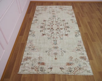 Bohemian Rug, Turkish Area Rug, Oushak Rug, Vintage Rug, Livingroom Rug, Nursery Room Rug, Bedroom Rug, Floor Rug, 4.5 x 8.9 feet, GR 1645