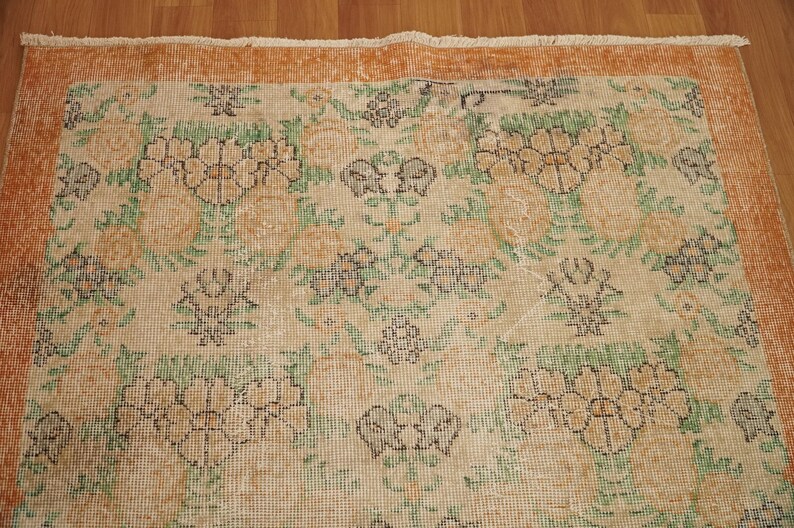 Floral Turkish Rug , Oushak Area Rug , Boho Rug , 3.7 x 6.6 feet , Hand Made Rug , Wool Rug , Living Room Rug , Turkey Rug , GR 912 image 2