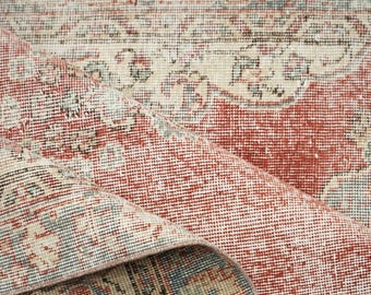 Worn Turkish Rug, Vintage Rug, Oushak Rug, Area Rug, 3.5 x 6.7 feet, Wool Rug, Bohemian Rug, Floor Rug, Livingroom Rug, Boho Rug, GR 2947