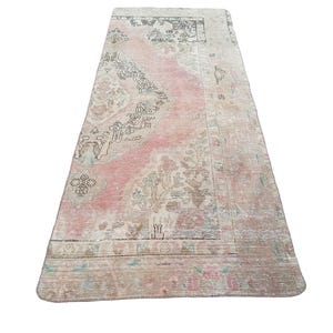 Boho Turkish Rug, Floral Rug, Stair Rug, Kitchen Rug, Mats For Laundry, Floor Rug, Vintage Rug, Area Rug, Rustic Rug, 3.3 x 8.3 ft, GR 3210