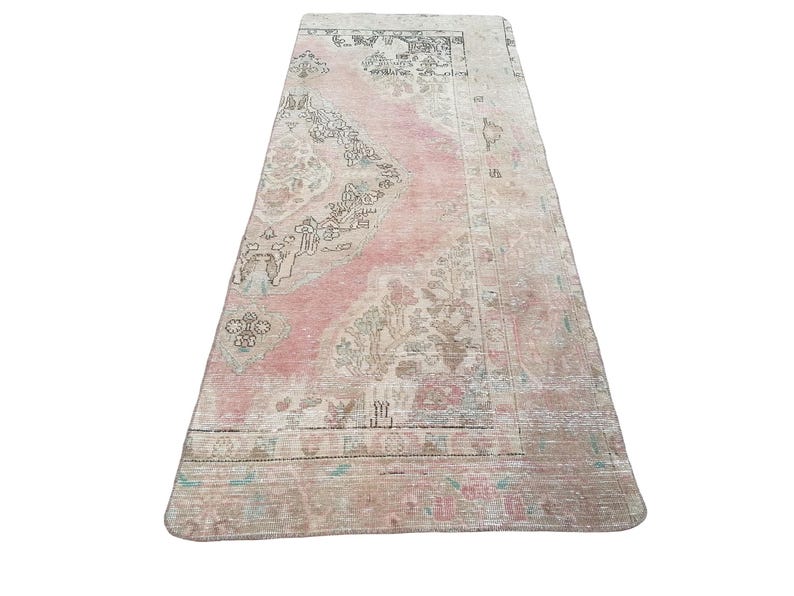 Boho Turkish Rug, Floral Rug, Stair Rug, Kitchen Rug, Mats For Laundry, Floor Rug, Vintage Rug, Area Rug, Rustic Rug, 3.3 x 8.3 ft, GR 3210