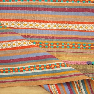 Bohemian Oushak Rug, Pastel Turkish Rug, Hipster Rug, Sustainable Rug, Turkish Area Rug, 5.1x7.2 feet, Vintage Rug, Kilim Rug, GR 2084