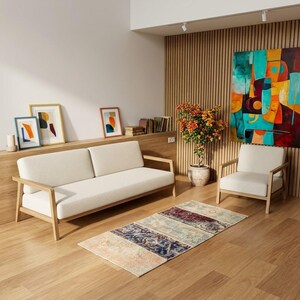 Alfombra pequeña anudada a mano de 1,5 x 3,1 pies / Alfombra turca vintage de patchwork / GR 4545