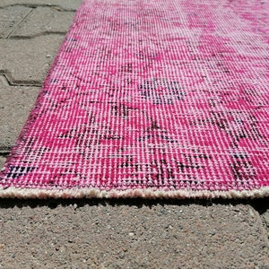 Pink Oushak Rug, Turkish Rug, Vintage Rug, Overdye Rug, Handmade Rug, Wool Rug, 3.5 x 6.2 feet, Boho Rug, Decorative Rug, GR 3090 image 8