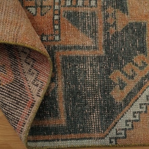 Staircase Rug, Vintage Runner Rug, Steps Rug, Geometric Rug, Vintage Rug, Entry Rug, Turkish Rug, Farmhouse Rug, 2.6x12.5 Ft, GR 3898