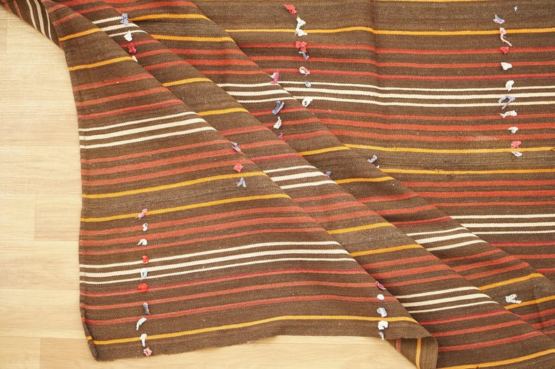 Rugs For Living Room, Handwoven Kilim Rug, Bohemian Rug, Turkish Vintage Rug, Oushak Wool Rug, 6.2 x 8 feet, Lounge Rug, Cozy Rug, GR 376 image 8