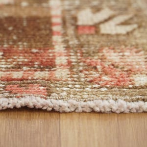 Chocolate Brown Rug, Quality Oushak Area Rug, Aztec Design Rug, Runner Rug, Vintage Rug, Bathroom Floor Rug, 3.2 x 8.5 feet, GR 1235 image 3