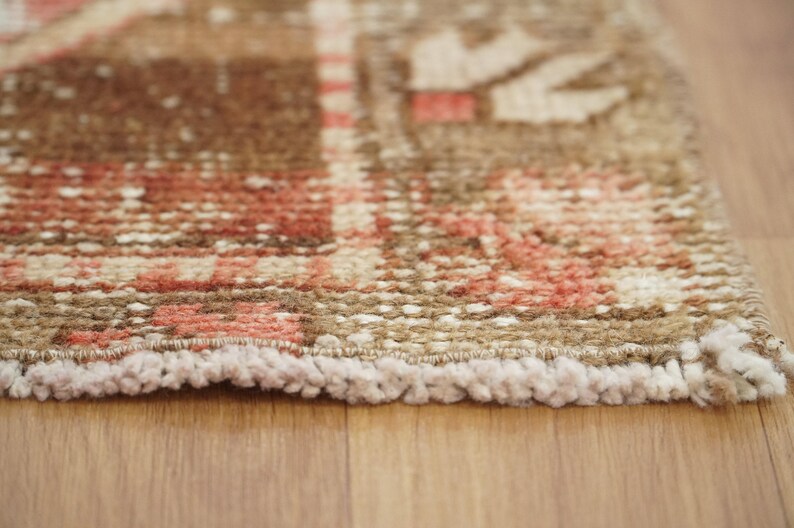Chocolate Brown Rug, Quality Oushak Area Rug, Aztec Design Rug, Runner Rug, Vintage Rug, Bathroom Floor Rug, 3.2 x 8.5 feet, GR 1235 image 3