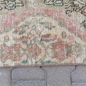 Boho Turkish Rug, Floral Rug, Stair Rug, Kitchen Rug, Mats For Laundry, Floor Rug, Vintage Rug, Area Rug, Rustic Rug, 3.3 x 8.3 ft, GR 3210