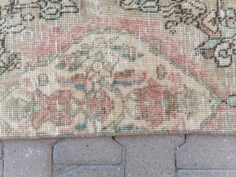 Boho Turkish Rug, Floral Rug, Stair Rug, Kitchen Rug, Mats For Laundry, Floor Rug, Vintage Rug, Area Rug, Rustic Rug, 3.3 x 8.3 ft, GR 3210
