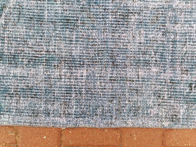 Alfombra hecha a mano, alfombra de pasillo para exteriores, alfombra azul, alfombra costera, tapete de lavandería, alfombra vintage, alfombra teñida, alfombra turca, 3.1 x 7.7 pies GR 3442 imagen 3