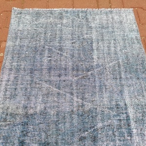 Handgemaakt tapijt, outdoor hardloper, blauw tapijt, kustkleed, wasmat, tapijt voor kinderen, vintage tapijt, overdyed tapijt, Turks tapijt, 3,1 x 7,7 ft GR 3442 afbeelding 6