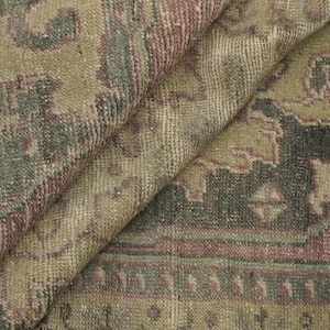 Wool Pile Rug, Antique Oushak Rug, Classic Rug, Turkish Rug, Soft Color Rug, Hand Knotted Rug, Vintage Rug, Lounge Rug, 3.8x7.1 Ft, GR 4373