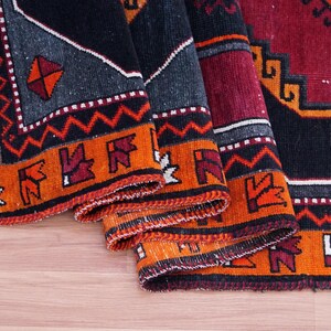 Orange Runner Rug, Soft Turkish Rug, Farmhouse Rug, Long Size Rug, Vintage Rug, Herki Runner, Hallway Rug, Stair Rug, 3.9x17.4 ft, GR 4579
