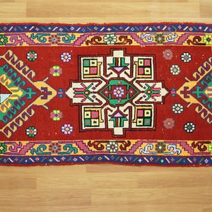 Vintage Oushak Rug, Soft Textured Rug, Gothic Rug, Hallway Rug, Entryway Rug, Wedding Rug, Turkish Rug, Herki Runner, 3x11.1 ft, GR 3629 image 6
