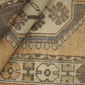Turkish Oushak Rug, Fireplace Rug, Low Pile Wool Rug, Eco Friendly Rug, Framed Rug, Vintage Rug, Hand Knotted Rug, 3.2x6.6 Ft, GR 4383