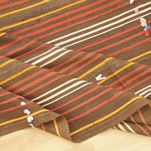 Rugs For Living Room, Handwoven Kilim Rug, Bohemian Rug, Turkish Vintage Rug, Oushak Wool Rug, 6.2 x 8 feet, Lounge Rug, Cozy Rug,