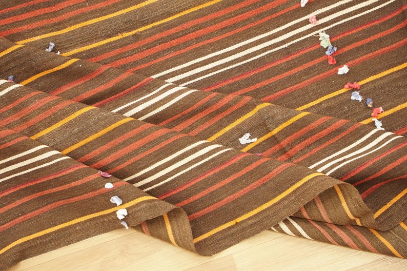 Rugs For Living Room, Handwoven Kilim Rug, Bohemian Rug, Turkish Vintage Rug, Oushak Wool Rug, 6.2 x 8 feet, Lounge Rug, Cozy Rug,