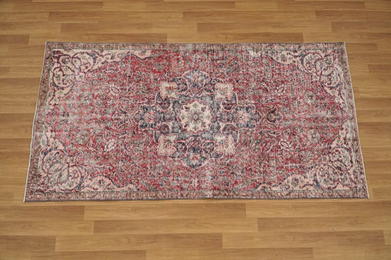 Antiker Türkischer Teppich, Handgeknüpfter Wollteppich, Vintage Teppich, Handgeknüpfter Wollteppich, Wollteppich, Handgeknüpft Bild 3