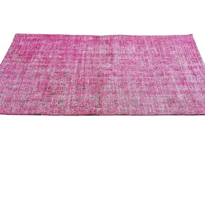 Pink Oushak Rug, Turkish Rug, Vintage Rug, Overdye Rug, Handmade Rug, Wool Rug, 3.5 x 6.2 feet, Boho Rug, Decorative Rug, GR 3090 image 3