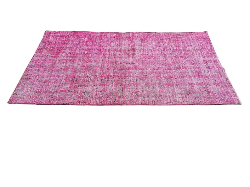 Pink Oushak Rug, Turkish Rug, Vintage Rug, Overdye Rug, Handmade Rug, Wool Rug, 3.5 x 6.2 feet, Boho Rug, Decorative Rug, GR 3090 image 3