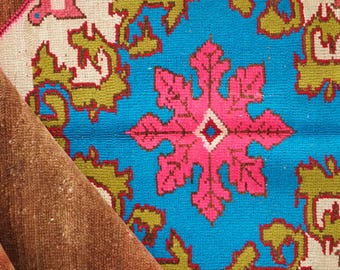 Antiker Türkischer Teppich, Orientteppich, Traditioneller Teppich, Brauner Teppich, Teppich, Weicher Florteppich, Kelim Teppich, 15 x 25 cm, Vintage Oushak Teppich, Kelim Teppich, GR 898
