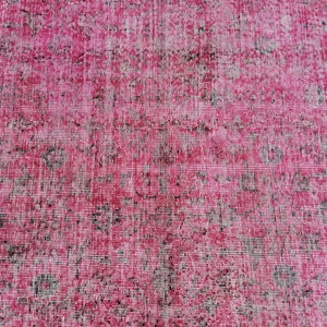 Pink Oushak Rug, Turkish Rug, Vintage Rug, Overdye Rug, Handmade Rug, Wool Rug, 3.5 x 6.2 feet, Boho Rug, Decorative Rug, GR 3090 image 4