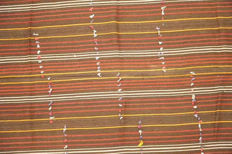 Rugs For Living Room, Handwoven Kilim Rug, Bohemian Rug, Turkish Vintage Rug, Oushak Wool Rug, 6.2 x 8 feet, Lounge Rug, Cozy Rug, GR 376 image 5